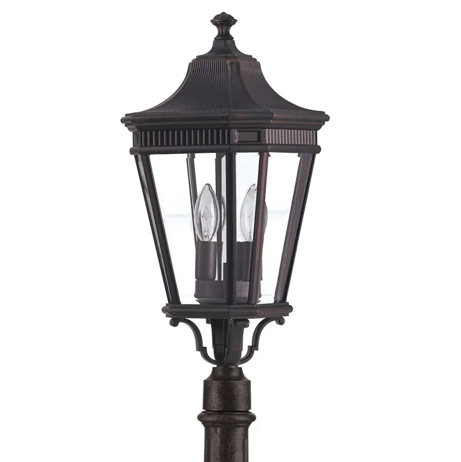 Elstead Außenlampe IP44 E14 110cm Glas Aluminium Rustikal< Außenleuchten Antik|Gartenlaternen