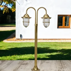 Lido Außenlampe Messing H:85cm Maritim Weg Garten IP54< Rustikale Lampen|Metall Lampen
