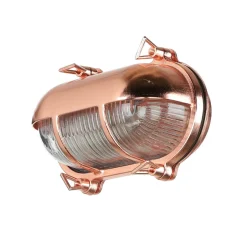 Lido Außenlampe Messing Riffelglas Maritim IP64 E27 Kupfer< Rustikale Lampen|Metall Lampen