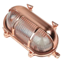 Lido Außenlampe Messing Riffelglas Maritim IP64 E27 Kupfer< Rustikale Lampen|Metall Lampen