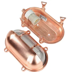 Lido Außenlampe Messing Riffelglas Maritim IP64 E27 Kupfer< Rustikale Lampen|Metall Lampen