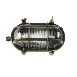 Lido Außenlampe Messing Riffelglas E27 IP64 Maritim SKIATHOS< Rustikale Lampen|Metall Lampen