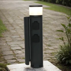 SU-MA Außenlampe mit Steckdose Anthrazit 46,5cm blendarm< Metall Lampen|Wegeleuchten