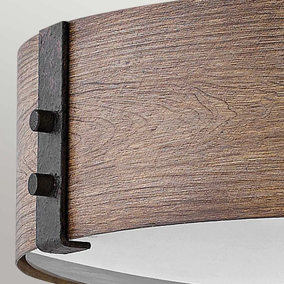 Elstead Außenlampe rund D: 38,1 cm IP44 E14 in Holz Optik blendarm< Metall Lampen|Rustikale Lampen