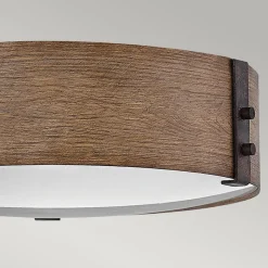 Elstead Außenlampe rund D: 38,1 cm IP44 E14 in Holz Optik blendarm< Metall Lampen|Rustikale Lampen