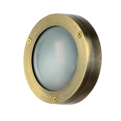 Lido Außenlampe Rund Messing Wand Haus Terrasse< Rustikale Lampen|Metall Lampen