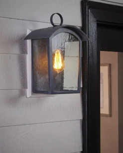 Elstead Außenlampe Schwarz antik Regenglas E27 IP44 Rustikal< Außenleuchten Antik|Außenwandleuchten