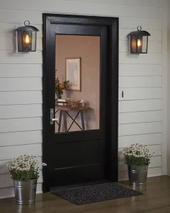 Elstead Außenlampe Schwarz antik Regenglas E27 IP44 Rustikal< Außenleuchten Antik|Außenwandleuchten