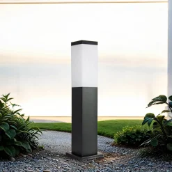 SU-MA Außenlampe Schwarz Edelstahl 45cm IP44 eckig E27< Moderne Außenleuchten|Wegeleuchten