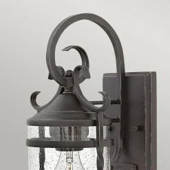 Elstead Außenlampe Vintage Aluminium Glas E27 IP44 33 cm hoch< Außenleuchten Antik|Außenwandleuchten