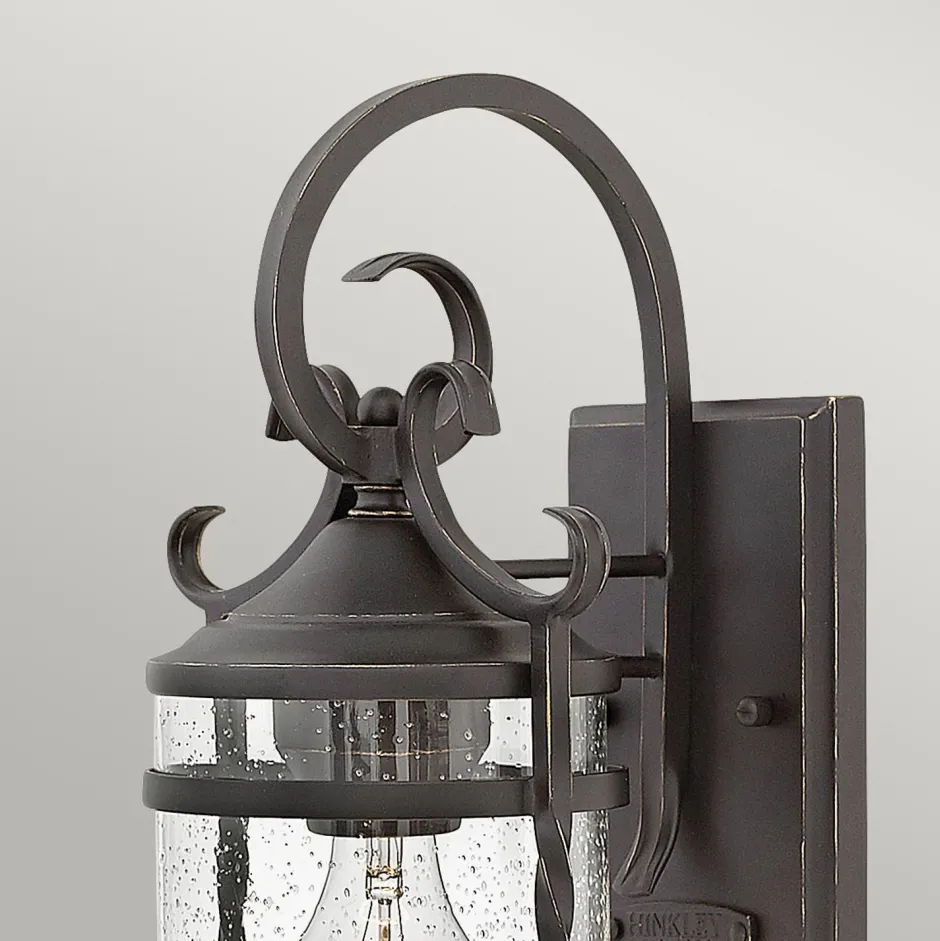 Elstead Außenlampe Vintage Aluminium Glas E27 IP44 33 cm hoch< Außenleuchten Antik|Außenwandleuchten