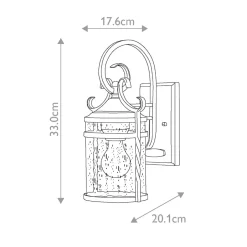 Elstead Außenlampe Vintage Aluminium Glas E27 IP44 33 cm hoch< Außenleuchten Antik|Außenwandleuchten
