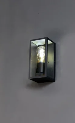 Metall Lampen|Vintage Lampen*Eco-Light Außenlampe Vintage Aluminium Schwarz H:23,5 cm IP44 E27