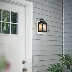 Außenwandleuchten|Gartenlaternen*Elstead Außenlampe Wand Aluminium Glas IP44 H: 27,9 cm Vintage