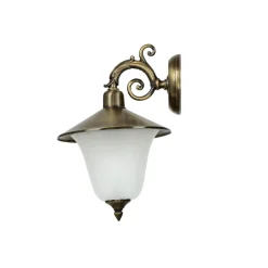 Lido Außenlampe Wand aus Messing Antik mit Glasschirm< Außenwandleuchten|Rustikale Lampen