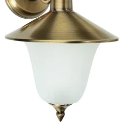 Lido Außenlampe Wand aus Messing Antik mit Glasschirm< Außenwandleuchten|Rustikale Lampen