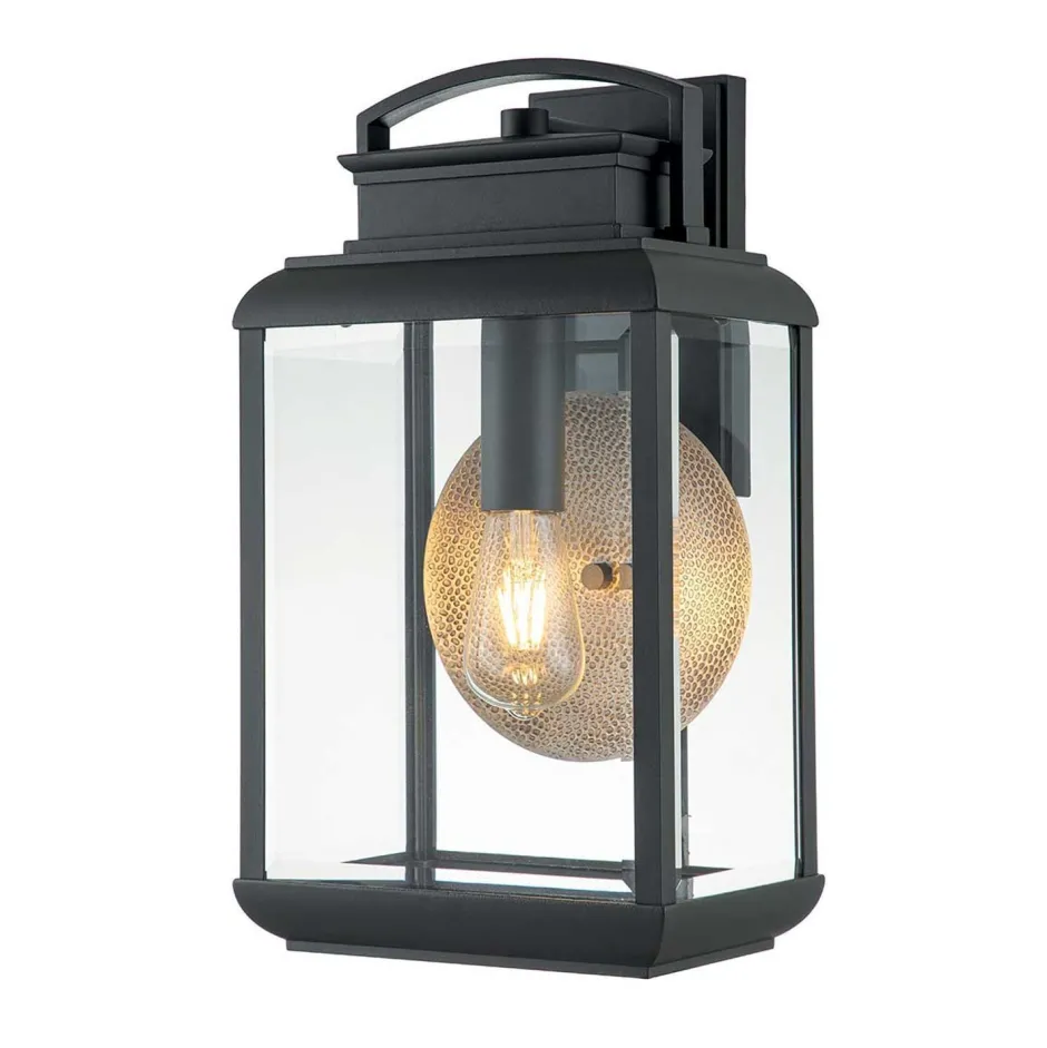 Metall Lampen|Vintage Lampen*Elstead Außenlampe Wand E27 IP44 45,7 cm hoch Glas Aluminium