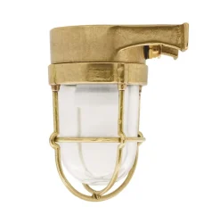 Außenwandleuchten|Gartenlaternen*Andromeda Außenlampe Wand Echt-Messing Glas H: 16,5 cm IP64 E27