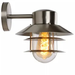 Außenwandleuchten|Metall Lampen* Außenlampe Wand Glas Aluminium in Chrom IP44 E27 Balkon