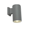 Metall Lampen|Fassadenstrahler*Searchlight Außenlampe Wand IP54 Downlight E27 Grau Glas Aluminium