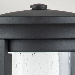 Rustikale Lampen|Vintage Lampen*Elstead Außenlampe Wand IP44 E27 Schwarz Metall Regenglas MERYL