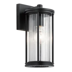 Elstead Außenlampe Wand IP44 H: 29 cm Glas Aluminium Schwarz< Außenwandleuchten|Gartenlaternen