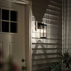 Elstead Außenlampe Wand IP44 H: 29 cm Glas Aluminium Schwarz< Außenwandleuchten|Gartenlaternen