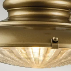 Elstead Außenlampe Wand IP44 in Messing antik E27 Glas Aluminium< Außenleuchten Antik|Außenwandleuchten