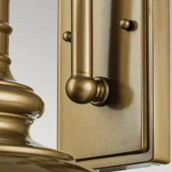 Elstead Außenlampe Wand IP44 in Messing antik E27 Glas Aluminium< Außenleuchten Antik|Außenwandleuchten