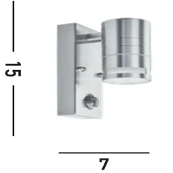 Searchlight Außenlampe Wand IP44 mit Bewegungsmelder GU10 Stahl< Metall Lampen|Fassadenstrahler