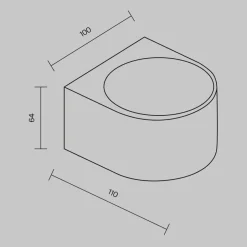 Maytoni Außenlampe Wand LED Aluminium Glas Up Down 11 cm breit< Außenwandleuchten|Led Außenleuchten