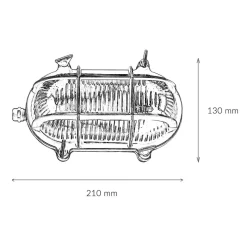 Lido Außenlampe Wand Maritim Messing Riffelglas Schwarz antik< Rustikale Lampen|Metall Lampen