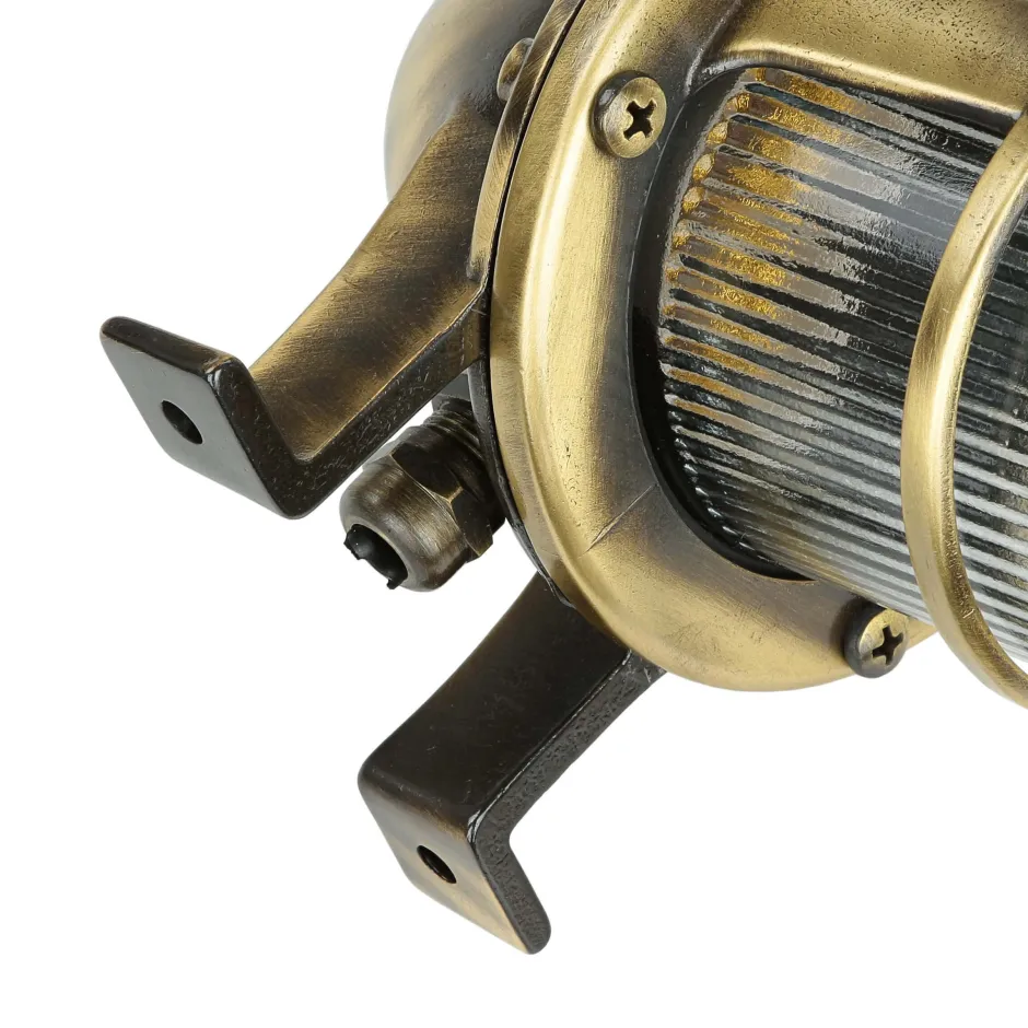 Rustikale Lampen|Metall Lampen*Lido Außenlampe Wand Mesisng Glas massiv rostfrei