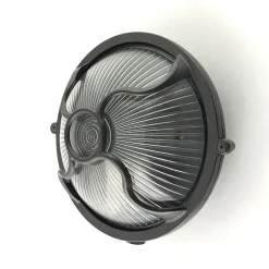 Außenwandleuchten|Feuchtraumleuchten*Andromeda Außenlampe Wand Messing Glas E27 IP64 D: 17,5 cm rund