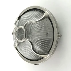 Andromeda Außenlampe Wand Messing Glas E27 IP64 rund D: 17,5 cm< Außenwandleuchten|Feuchtraumleuchten