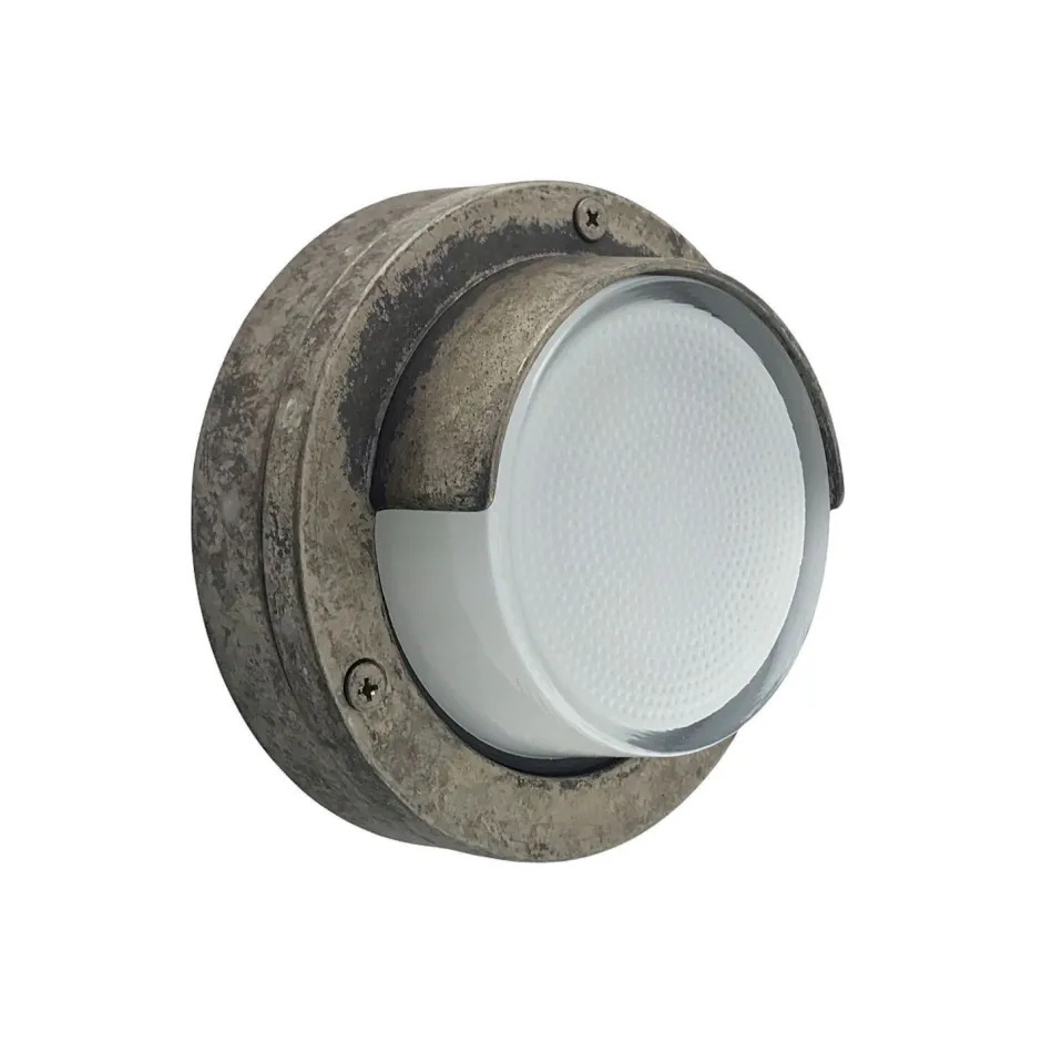 Außenwandleuchten|Messinglampen*Andromeda Außenlampe Wand Messing massiv Glas rund D: 14 cm IP64