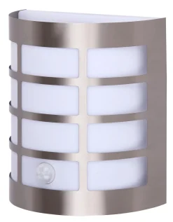 Moderne Lampen|Feuchtraumleuchten*Rabalux Außenlampe Wand mit Sensor blendarm IP44 in Chrom