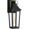 Elstead Außenlampe Wand Schwarz E27 IP44 H: 42,9 cm Rustikal< Stofflampen|Rustikale Lampen