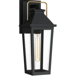 Elstead Außenlampe Wand Schwarz E27 IP44 H: 42,9 cm Rustikal< Stofflampen|Rustikale Lampen