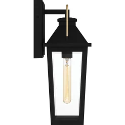 Elstead Außenlampe Wand Schwarz E27 IP44 H: 42,9 cm Rustikal< Stofflampen|Rustikale Lampen
