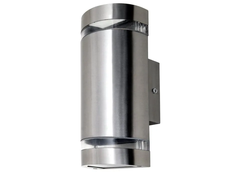 Metall Lampen|Moderne Außenleuchten*Eco-Light Außenlampe Wand Up Down Edelstahl H:23,5 cm IP44 GU10