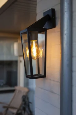 Eco-Light Außenlaterne Wand Glas Aluminium E27 IP44 H:40 cm< Metall Lampen|Moderne Außenleuchten