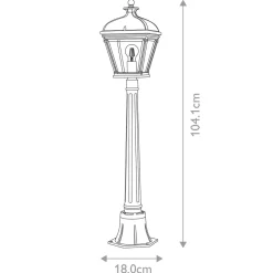 Elstead Außenleuchte Aluminium Glas E27 IP44 104,1 cm hoch Schwarz< Metall Lampen|Vintage Lampen