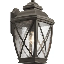 Elstead Außenleuchte Aluminium Glas in Bronze antik E27 IP44< Außenwandleuchten|Vintage Lampen