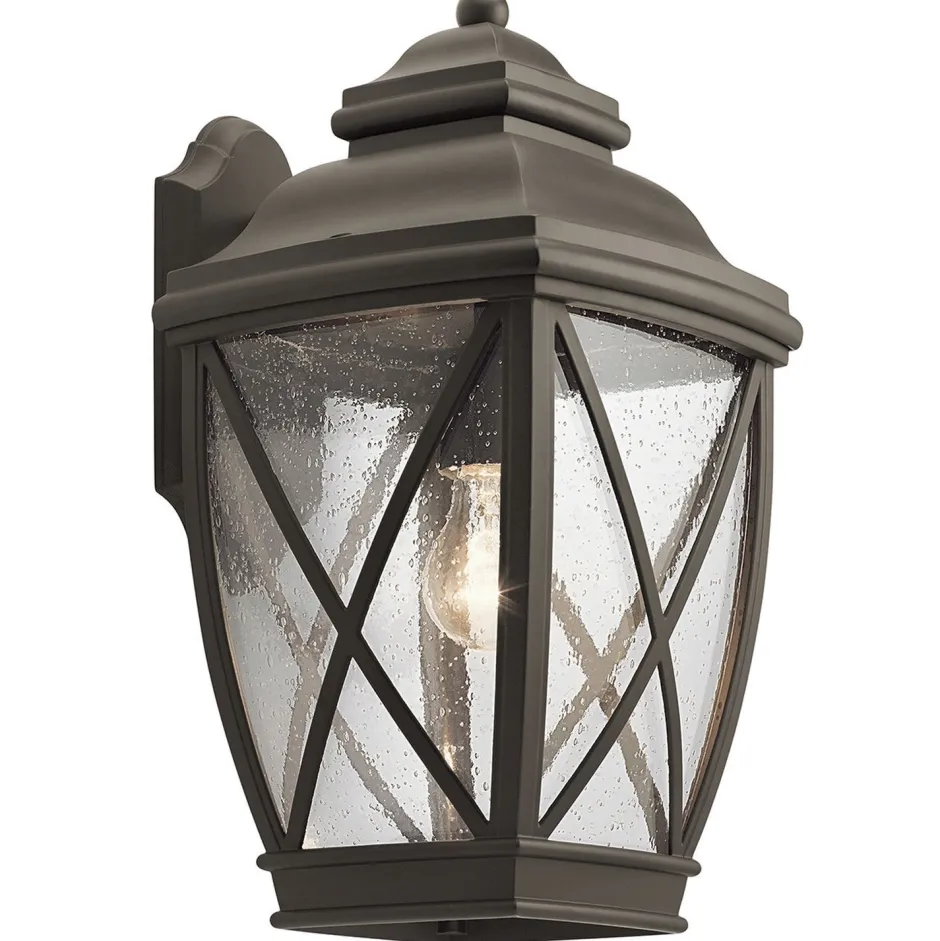 Elstead Außenleuchte Aluminium Glas in Bronze antik E27 IP44< Außenwandleuchten|Vintage Lampen
