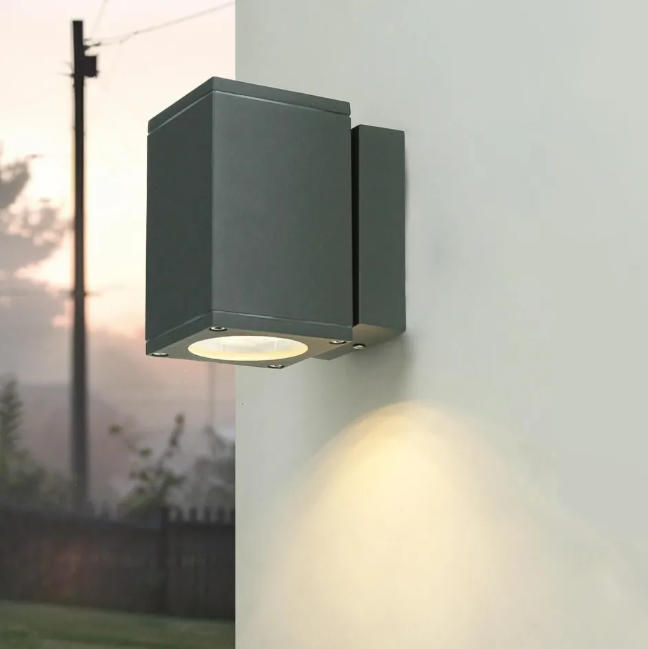 SU-MA Außenleuchte Anthrazit Aluminium eckig IP54< Metall Lampen|Feuchtraumleuchten