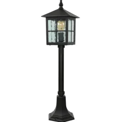 Rustikale Lampen|Metall Lampen*SU-MA Außenleuchte BAARLE 76cm Schwarz IP43 Aluminium