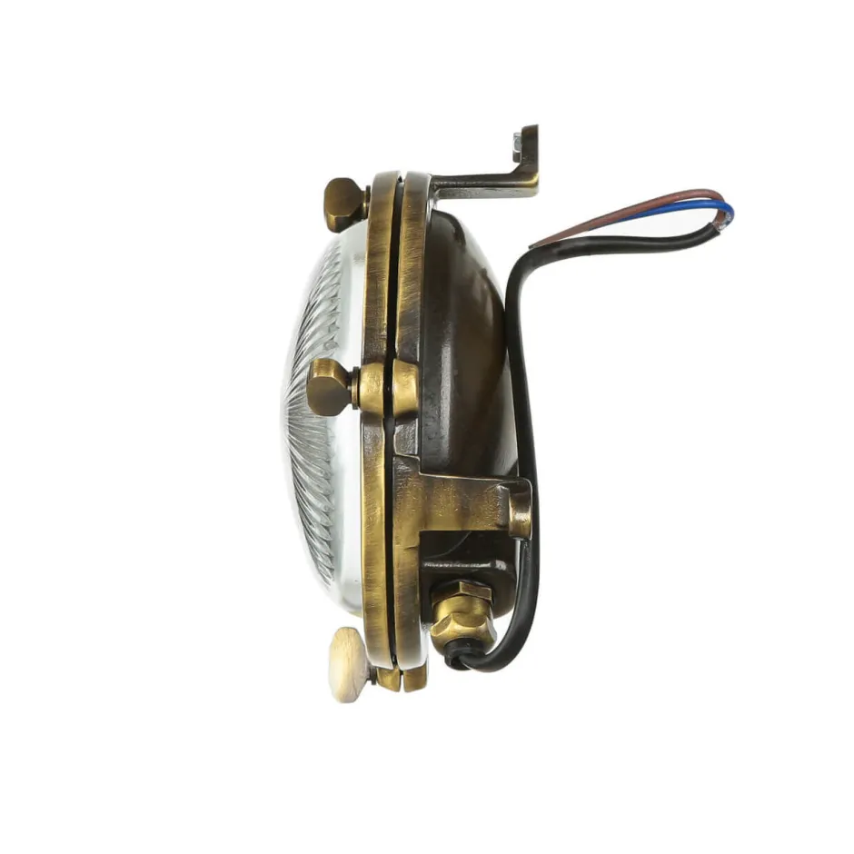 Lido Außenleuchte Bullauge G9 Ø 14 cm Messing Glas< Rustikale Lampen|Metall Lampen