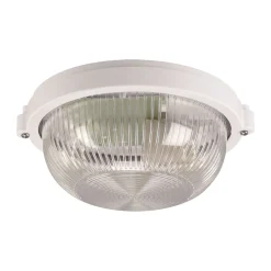 Strühm Außenleuchte Decke Ø 18 cm klein IP65 Weiß Maritim E27< Badezimmer Lampe|Feuchtraumleuchten