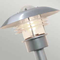 Außenleuchten Antik|Gartenlaternen*Elstead Außenleuchte Edelstahl 100 cm Silber Skandinavisch IP44